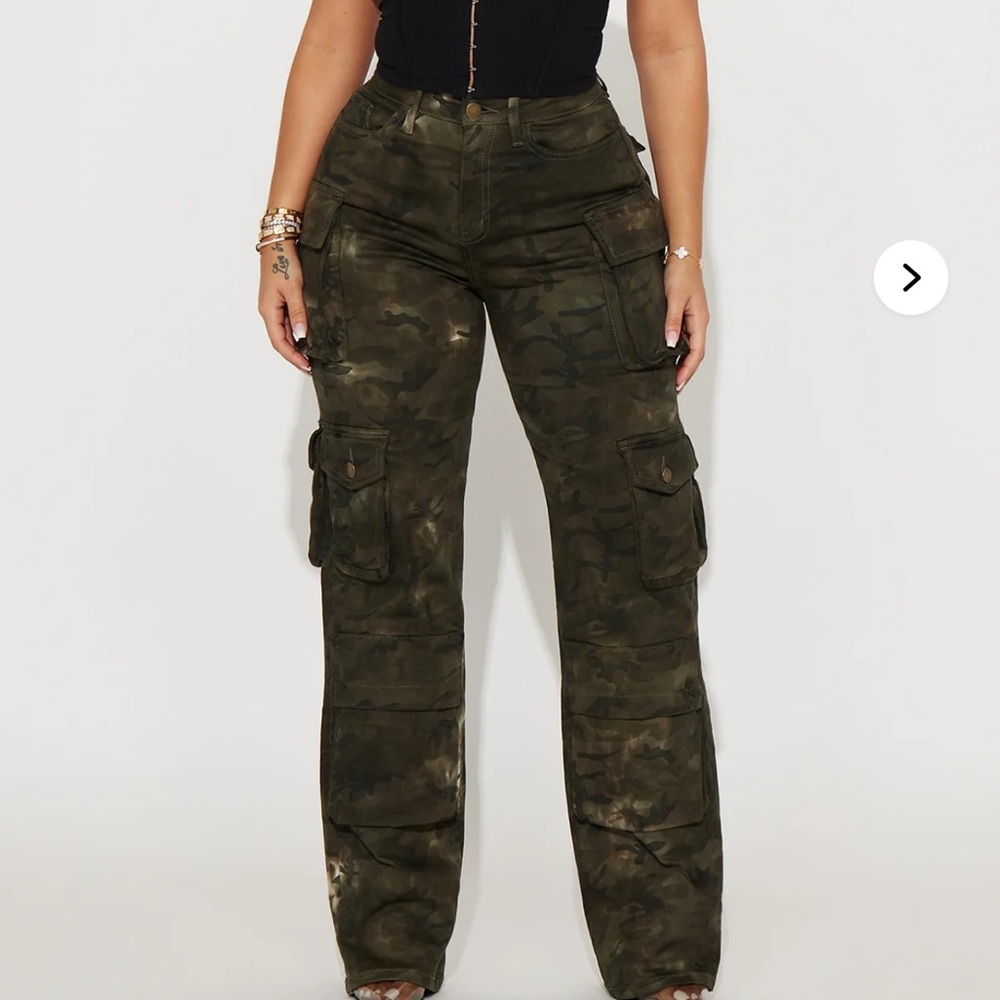 Covert Operation Stretch Camo Cargo Jeans - Green